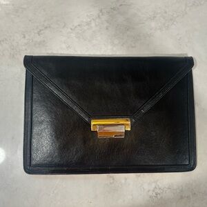Chic Black Leather Women's Clutch
